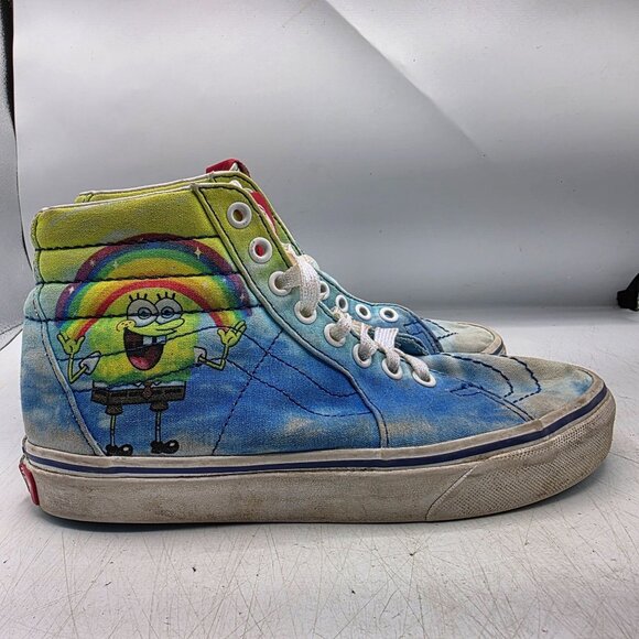 Vans Sk8-Hi x Spongebob Squarepants Womens Size 6.5 Blue Sneaker Shoes Walking - Picture 12 of 13